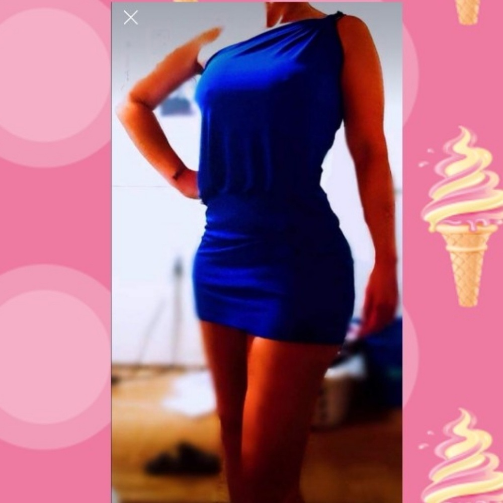Kentucky Blue one shoulder Party Dress